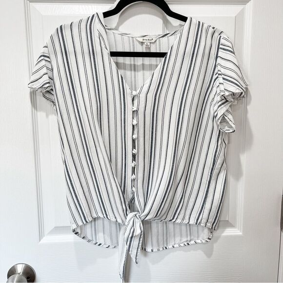 Striped Button Down Top - Picture 1 of 4